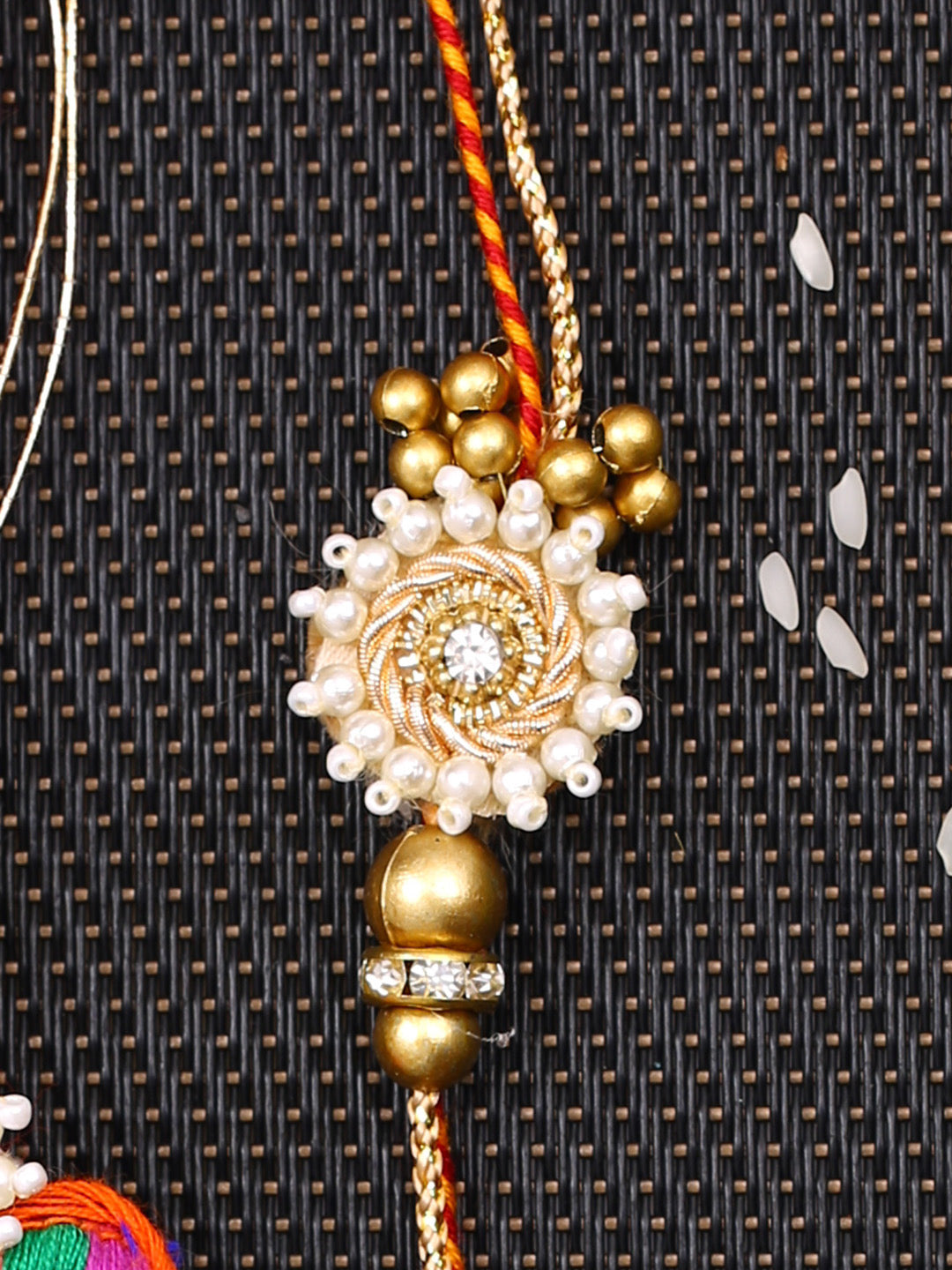 Beautiful White Flower Design for Bhaiya and Multicolor Lumba for Bhabhi - Default Title (RP2155)