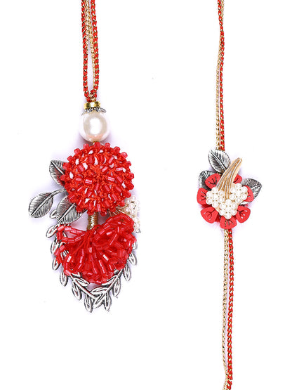 Charming Red Bhaiya Bhabhi Rakhi Set - Default Title (RP2158)