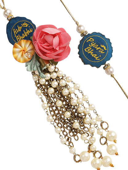 Handcrafted Wooden Pyari Bhaiya Bhabhi Rakhi Set - Only Rakhi (RP22402)