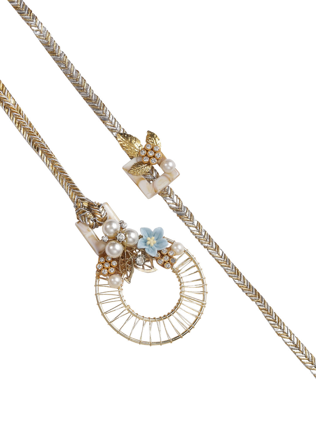 Stylish and Floral Bhaiya Bhabhi Rakhi Set - Only Rakhi (RP22407)