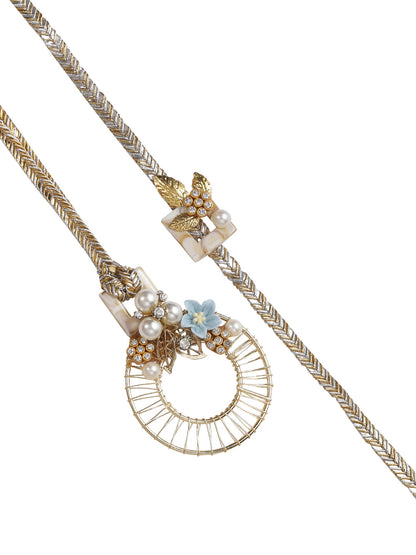 Stylish and Floral Bhaiya Bhabhi Rakhi Set - Only Rakhi (RP22407)