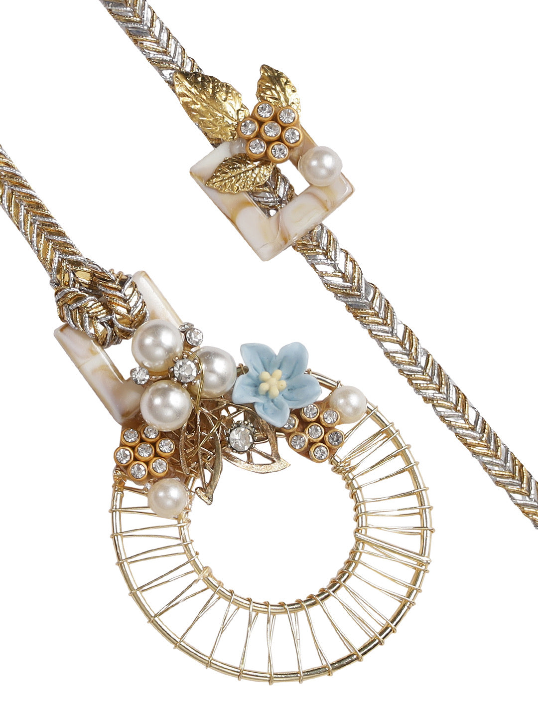 Stylish and Floral Bhaiya Bhabhi Rakhi Set - Only Rakhi (RP22407)