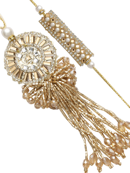 Ornamental Golden Sequin Work Bhabhi Bhabhi Rakhi Set - Only Rakhi (RP22411)