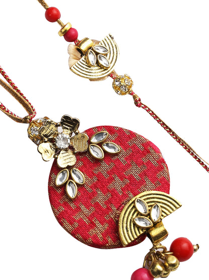 Golden Half Moon Bhaiya Bhabhi Rakhi Set - Only Rakhi (RP22417)