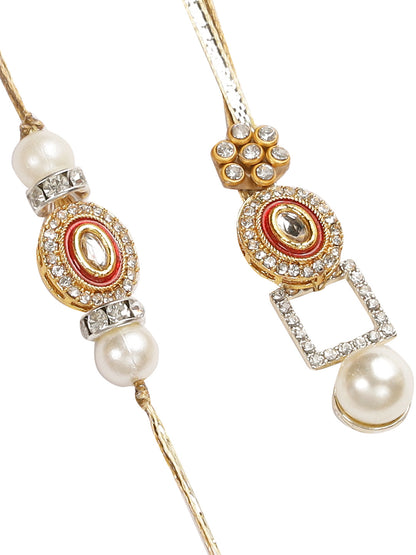 Diamond Beaded Bhaiya Bhabhi Rakhi Combo - Only Rakhi (RP22418)
