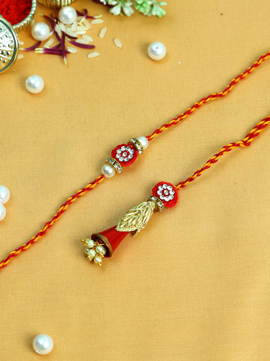 Minimal Red Bhaiya Bhabhi Rakhi Set - Only Rakhi (RP22422)