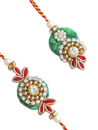 Traditional Green Bhaiya Bhabhi Rakhi Set - Default Title (RP22429)
