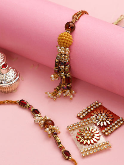 Embellished Danglers Bhaiya Bhabhi Handcrafted Rakhi Set - Only Rakhi (RP22452)