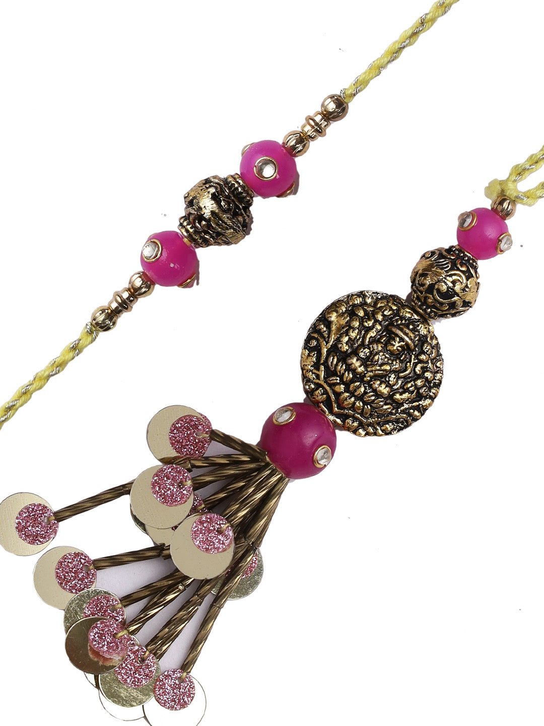 Handcrafted Antique Finish Divine Bhaiya Bhabhi Rakhi Set - Only Rakhi (RP22455)