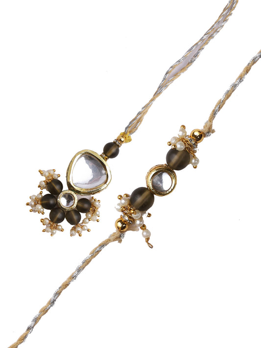 Traditional Meena Work Bhaiya Bhabhi Handcrafted Rakhi Set - Only Rakhi (RP22458)