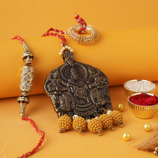 Ethnic and Traditional Bhaiya Bhabhi Rakhi Set - Only Rakhi (RP22497)