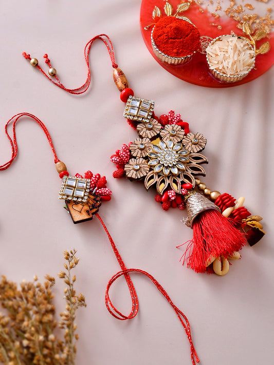 Traditional Pair Set Bhaiya Bhabhi Rakhi - Only Rakhi (RP2372)