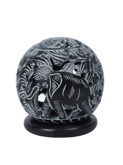 Elephant Design Stone Tealight Holder - Default Title (SA2215C)