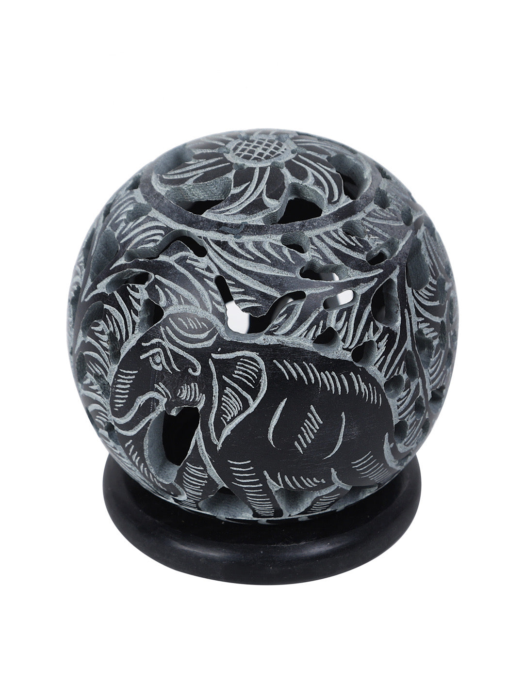 Elephant Design Stone Tealight Holder - Default Title (SA2215C)