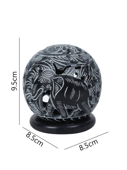 Elephant Design Stone Tealight Holder - Default Title (SA2215C)