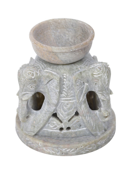 Soapstone Tealight Holder with Oil Diffuser - Default Title (SA2230)