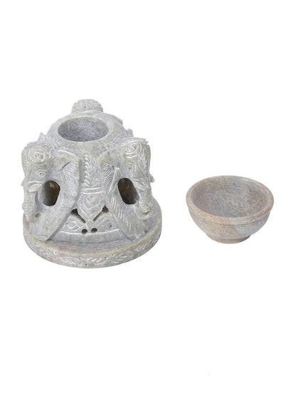 Soapstone Tealight Holder with Oil Diffuser - Default Title (SA2230)