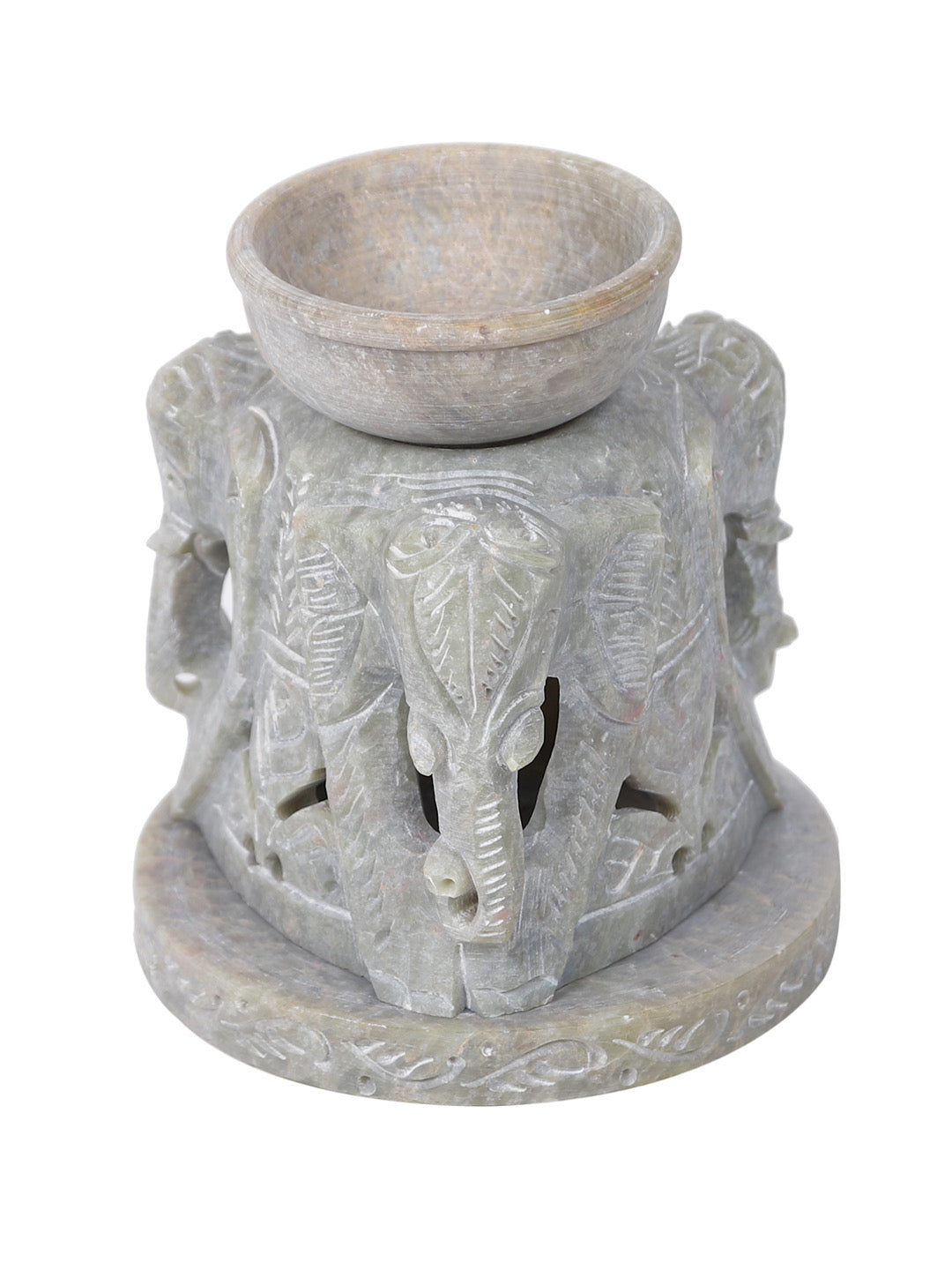 Soapstone Tealight Holder with Oil Diffuser - Default Title (SA2230)