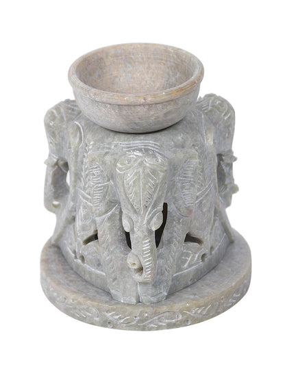 Soapstone Tealight Holder with Oil Diffuser - Default Title (SA2230)