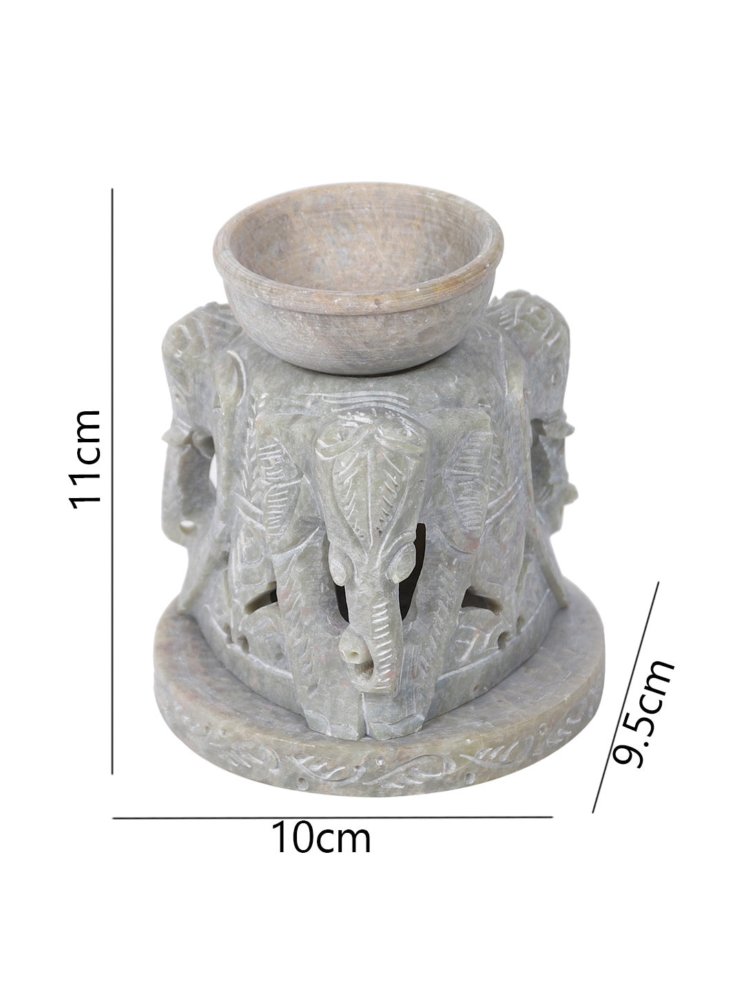 Soapstone Tealight Holder with Oil Diffuser - Default Title (SA2230)