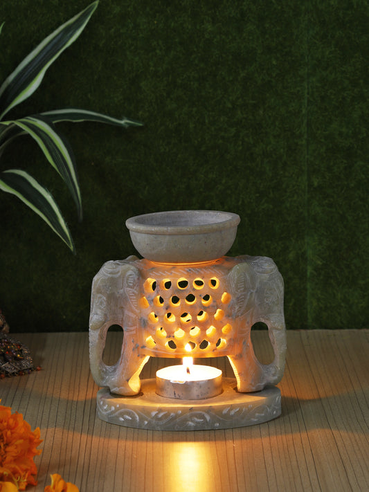 Soapstone Tealight Holder with Oil Diffuser - Default Title (SA2231)