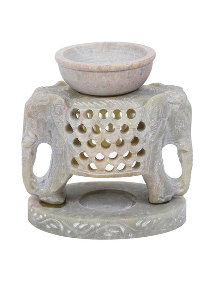 Soapstone Tealight Holder with Oil Diffuser - Default Title (SA2231)