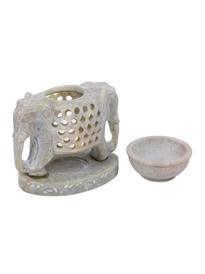 Soapstone Tealight Holder with Oil Diffuser - Default Title (SA2231)