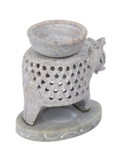 Soapstone Tealight Holder with Oil Diffuser - Default Title (SA2232A)
