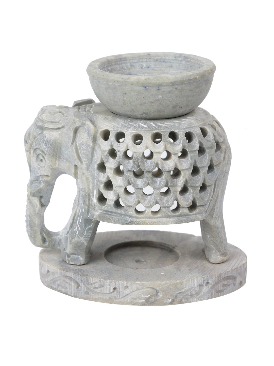 Soapstone Tealight Holder with Oil Diffuser - Default Title (SA2232B)