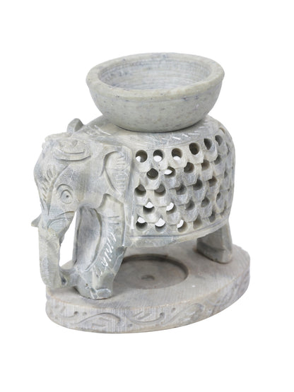 Soapstone Tealight Holder with Oil Diffuser - Default Title (SA2232B)