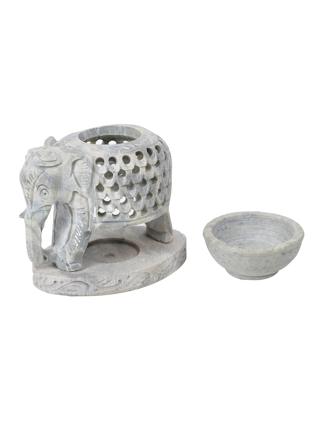 Soapstone Tealight Holder with Oil Diffuser - Default Title (SA2232B)