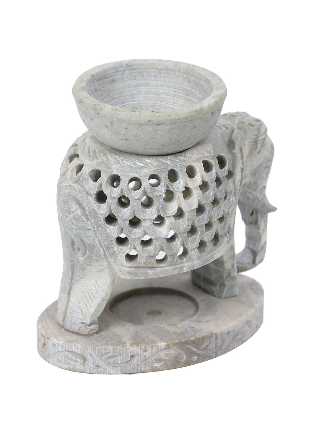 Soapstone Tealight Holder with Oil Diffuser - Default Title (SA2232B)