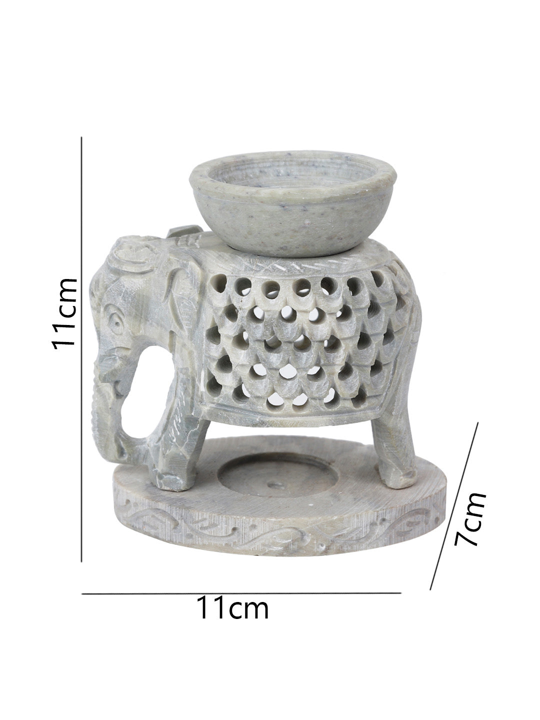 Soapstone Tealight Holder with Oil Diffuser - Default Title (SA2232B)