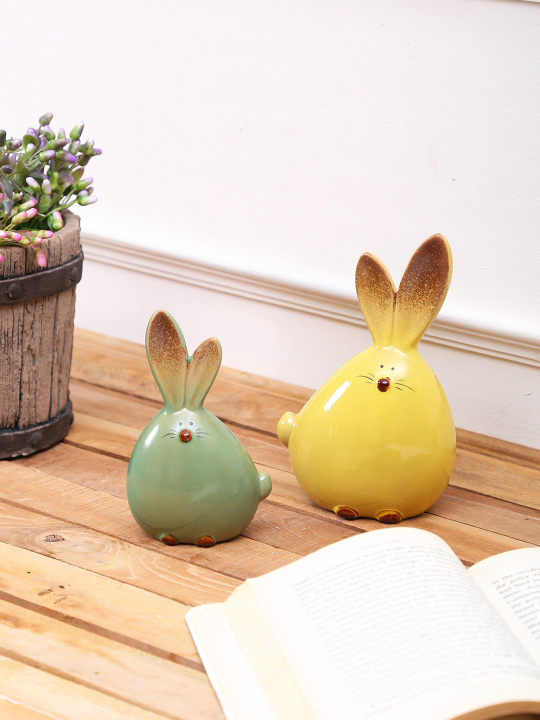 Cute and Colourful Ceramic Cartoonish Rabbits Set - Default Title (SHOW19530)