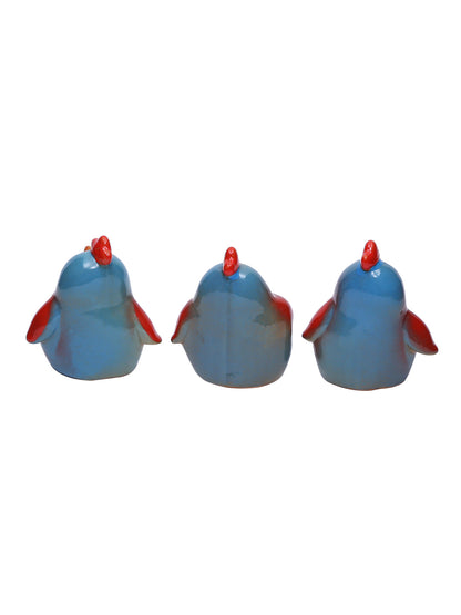Charming Blue Ceramic Rooster Trio - Default Title (SHOW19531)