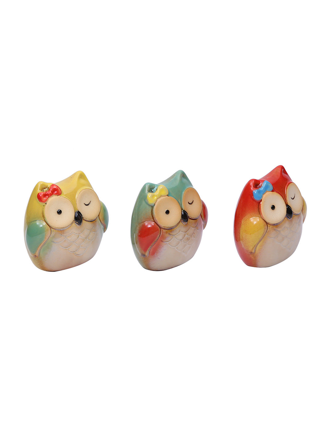 Winky Eye Charming Ceramic Owl Trio - Default Title (SHOW19535)