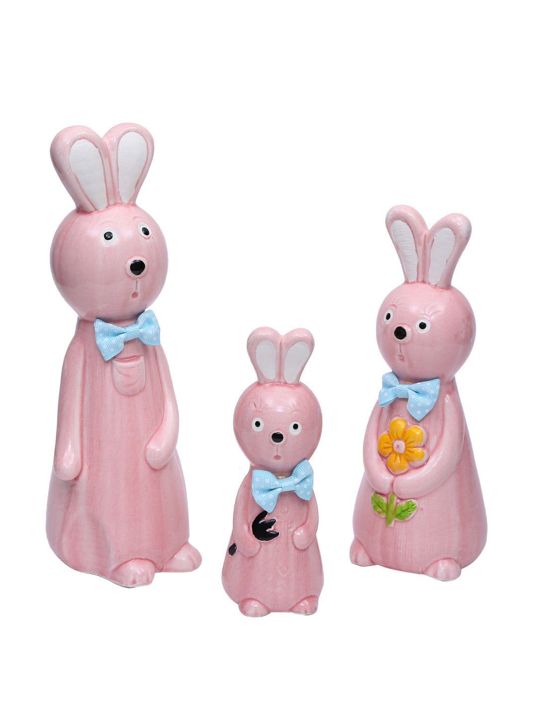 Pretty and Delightful Pink Ceramic Rabbit Family - Default Title (SHOW19563)