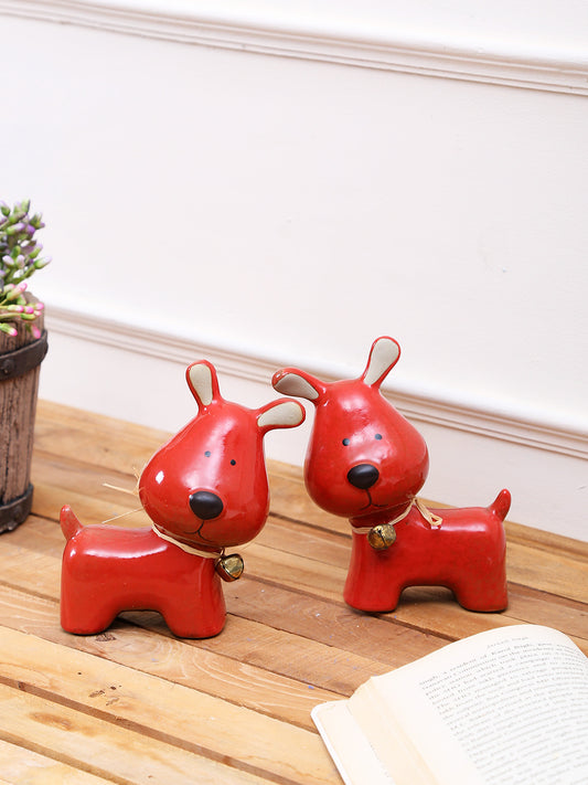 Cartoonish Delightful Red Puppy Duo Ceramic Set - Default Title (SHOW19571)