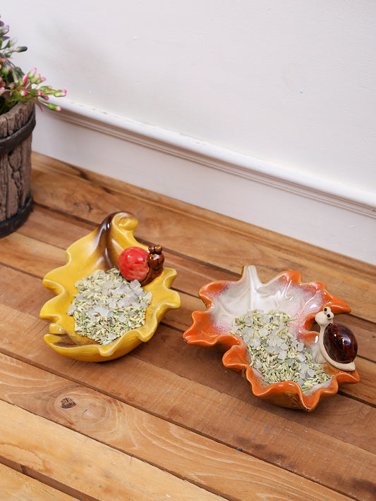 Snails Sitting on a Coral Tray Ceramic Set - Default Title (SHOW19576_2)