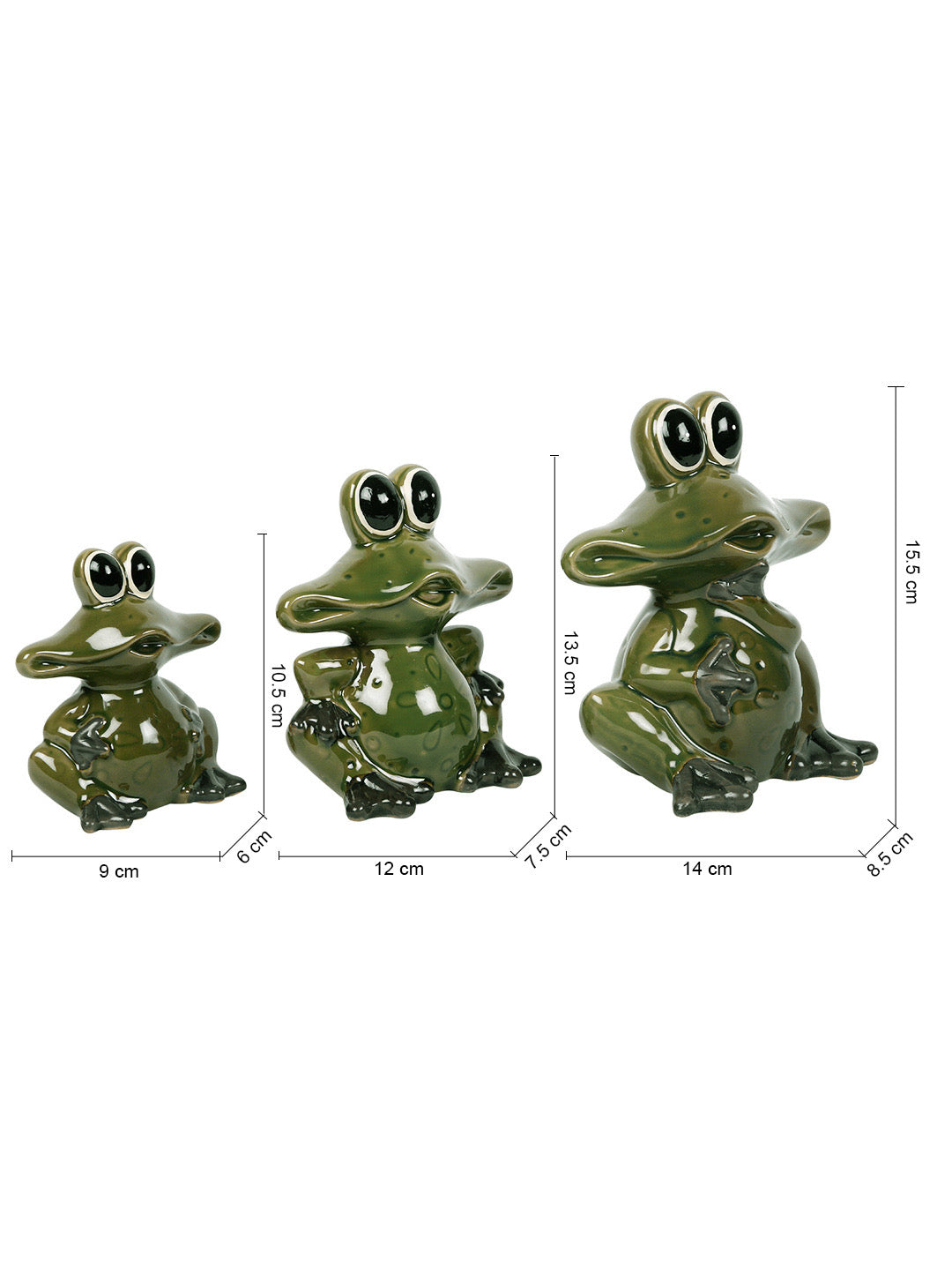 Set of 3 Wide-Eyed Ceramic Frog Family - Default Title (SHOW22094_3)