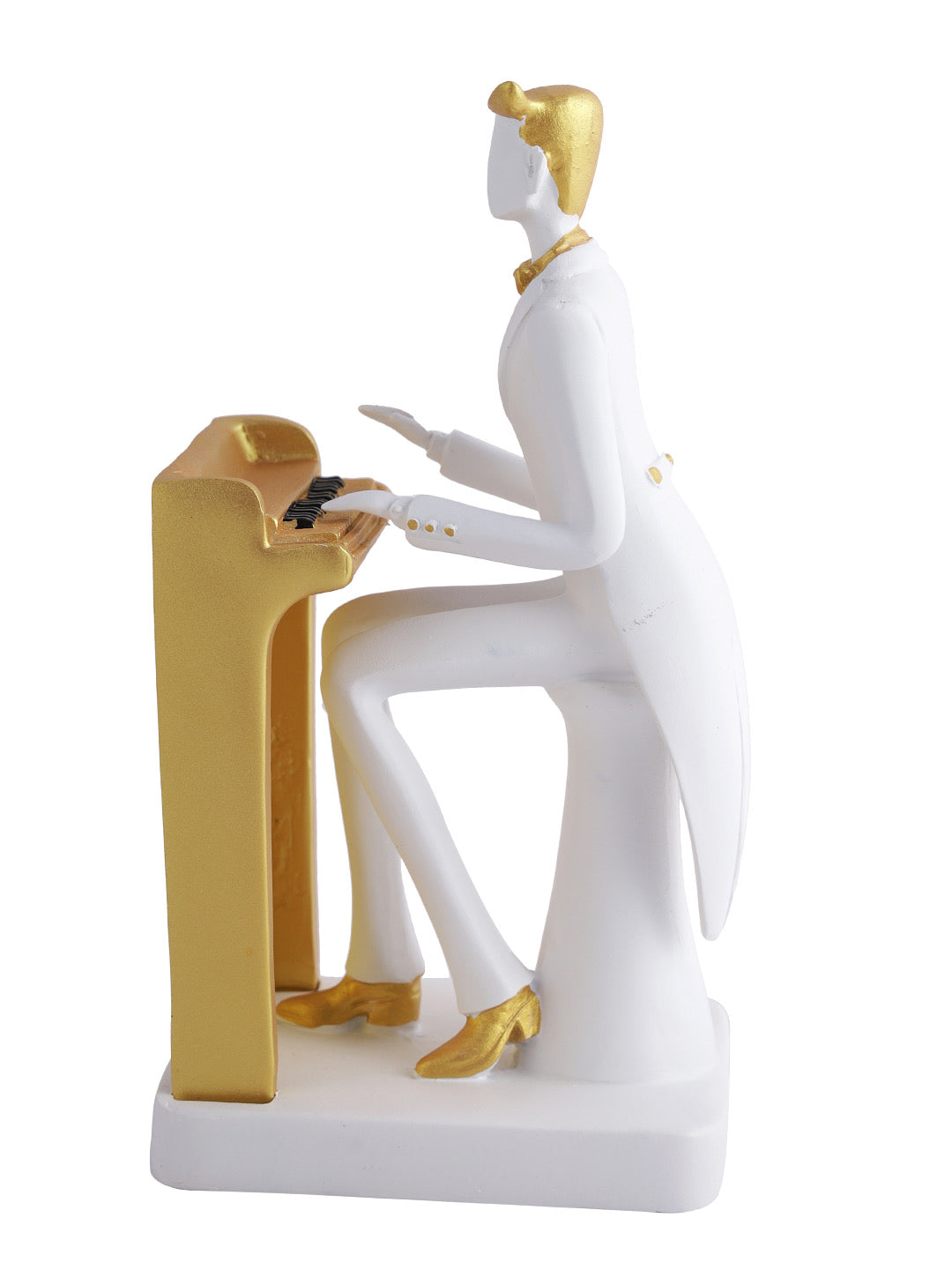 White & golden Piano Player Showpiece - Default Title (SHOW22343)