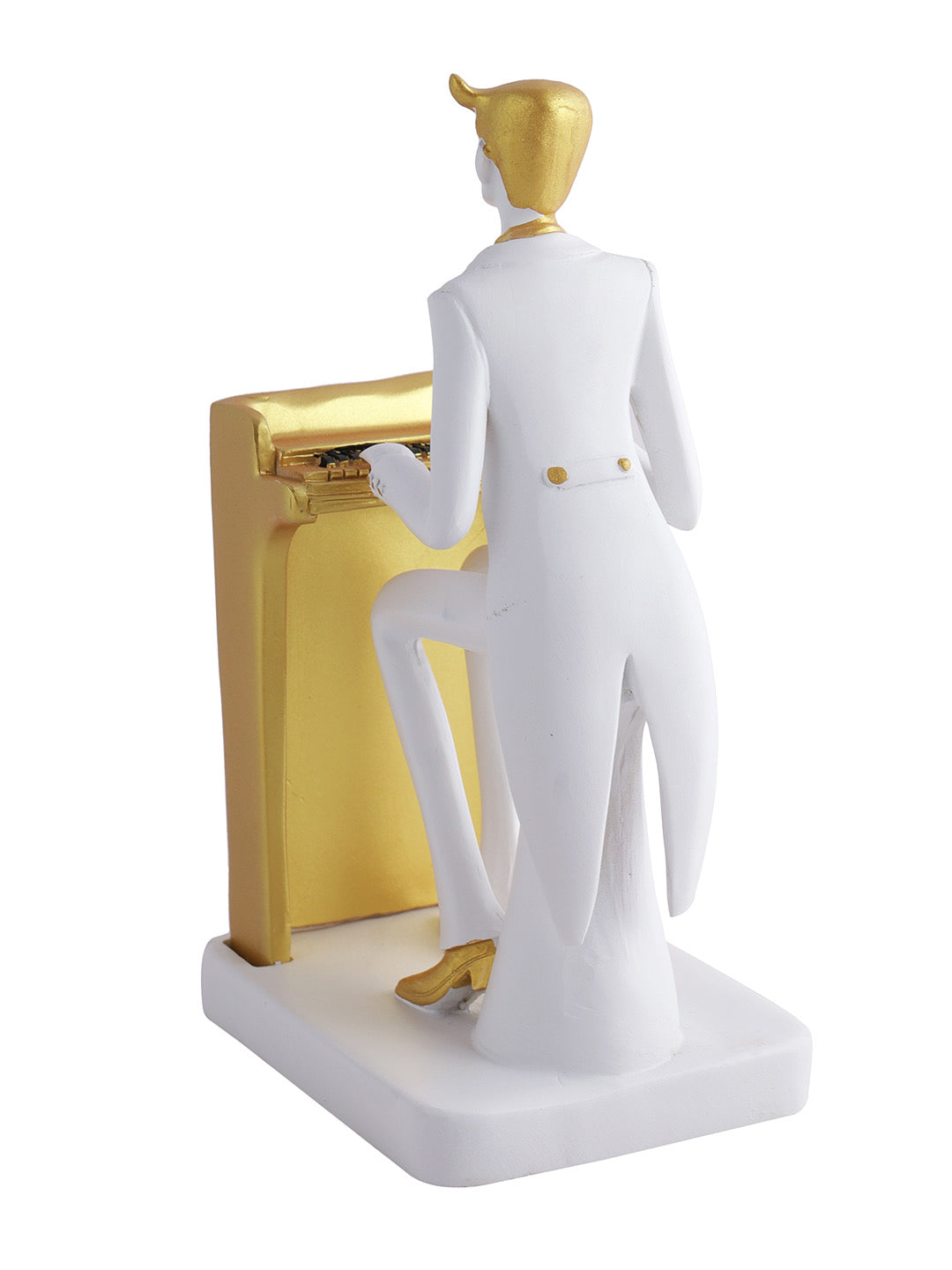 White & golden Piano Player Showpiece - Default Title (SHOW22343)