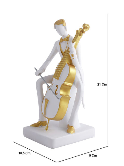 Musician Playing Arpeggione Statue in White - Default Title (SHOW22344)