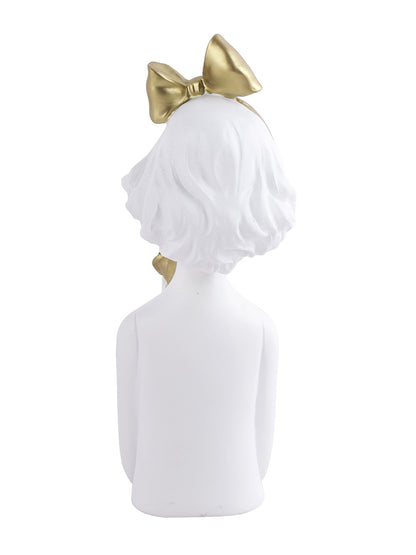 Metallic Finish Resin Golden Touch White Artpiece of Lady - Default Title (SHOW22350)
