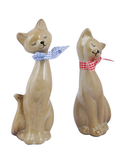 Lovely Cats Ceramic Showpiece - Set of 2 - Default Title (SHOWC22051_2)