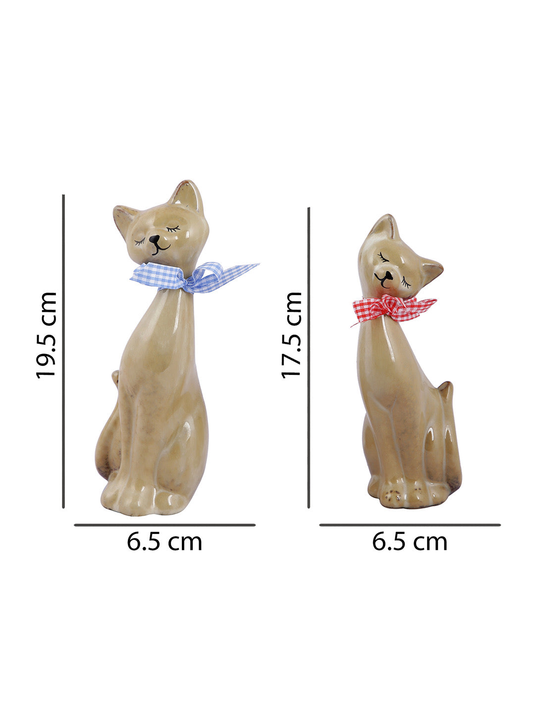 Lovely Cats Ceramic Showpiece - Set of 2 - Default Title (SHOWC22051_2)