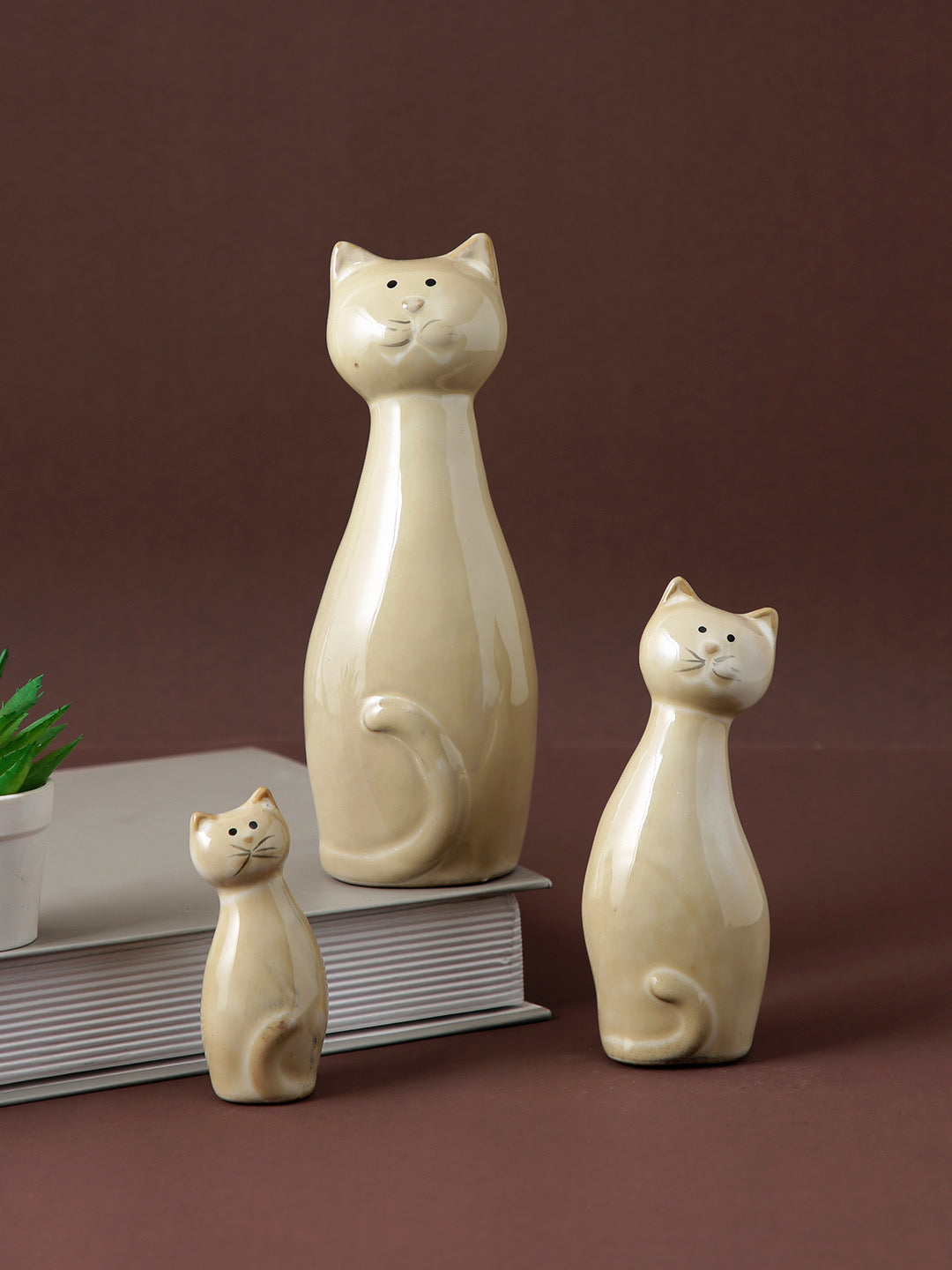 Cats Ceramic Showpiece - Set of 3 - Default Title (SHOWC22059_3)