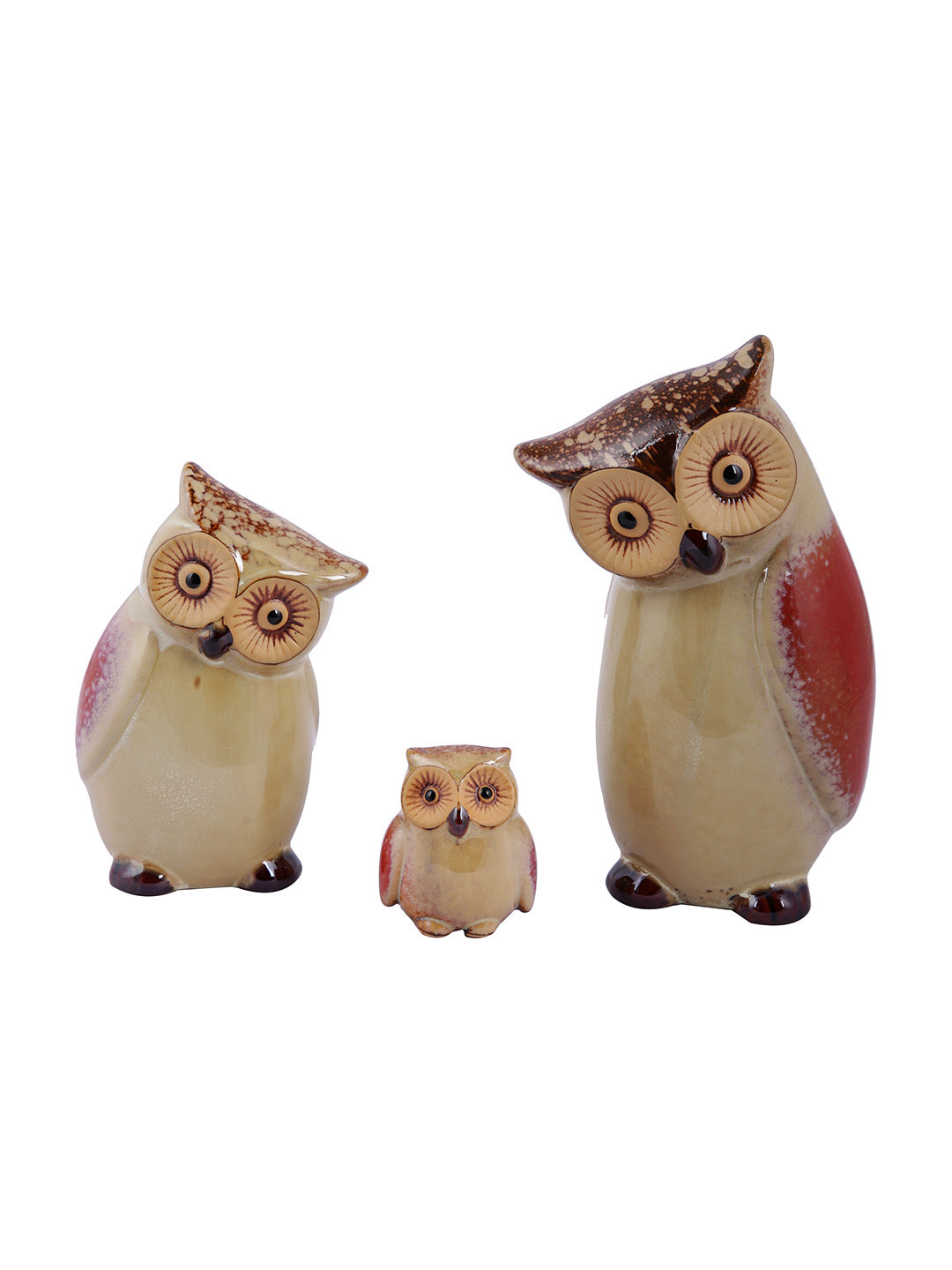 Elegant Look Owl Shape Ceramic Showpiece - Default Title (SHOWC22069_3)