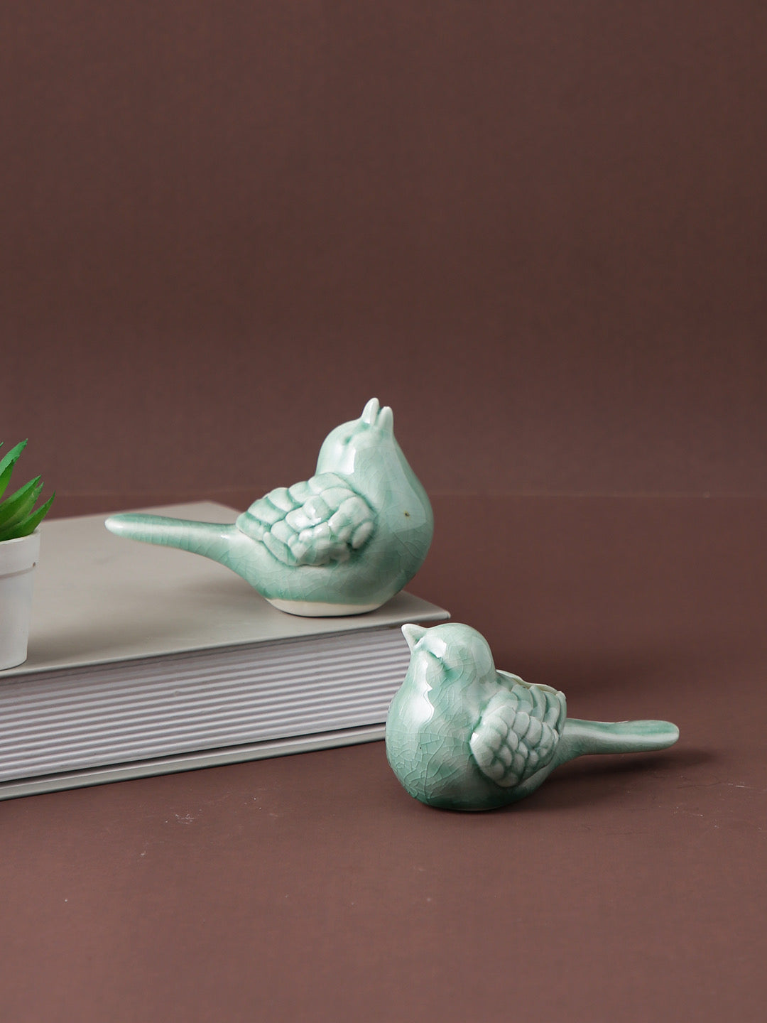 Set of 2 Ceramic Bird Figurine - Default Title (SHOWC22081_2)