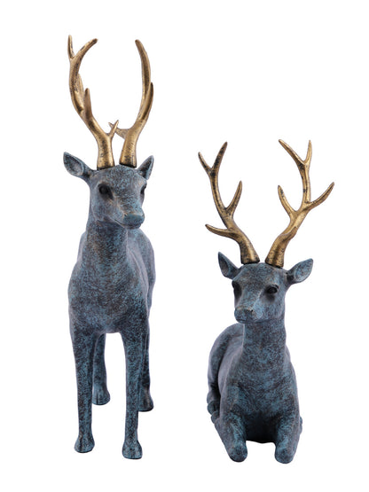 Set of 2 Ceramic Black Deer - Default Title (SHOWC22098_2)